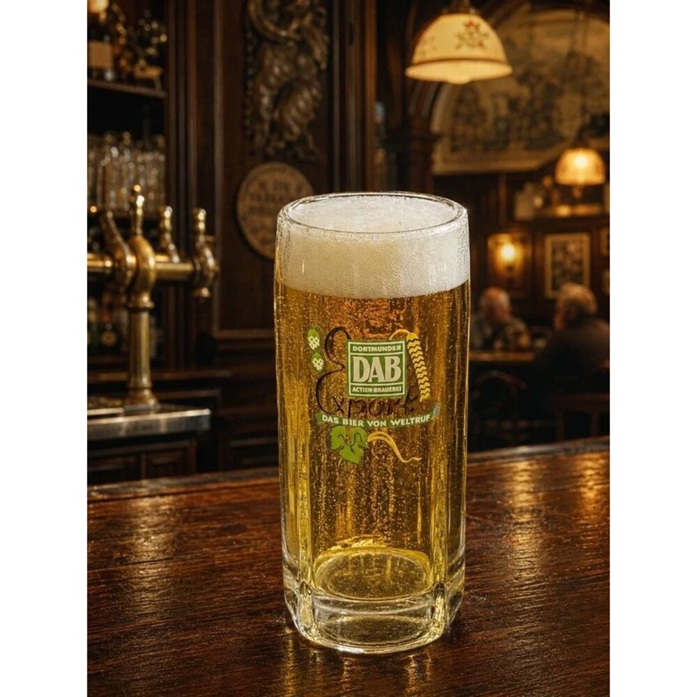 Vintage DAB Dortmunder Actien Brauerei German Beer Glass Das Bier Weltruf